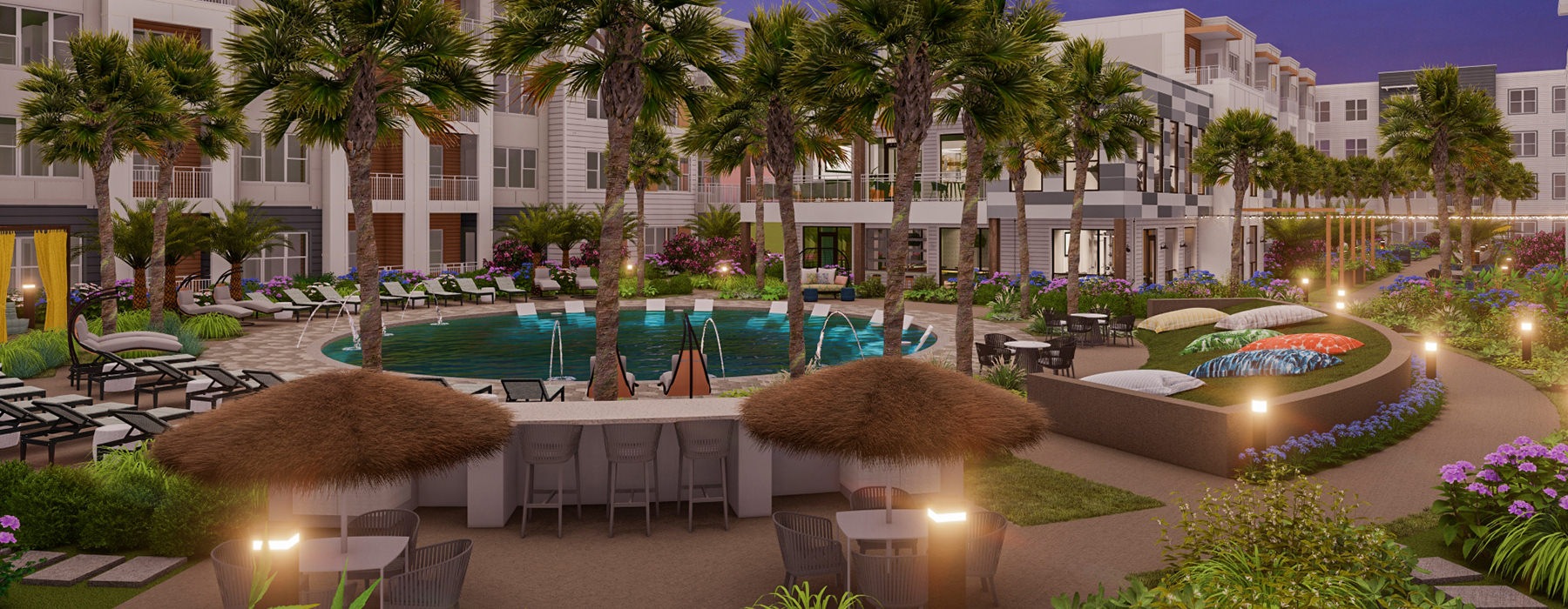 Resort-style pool area